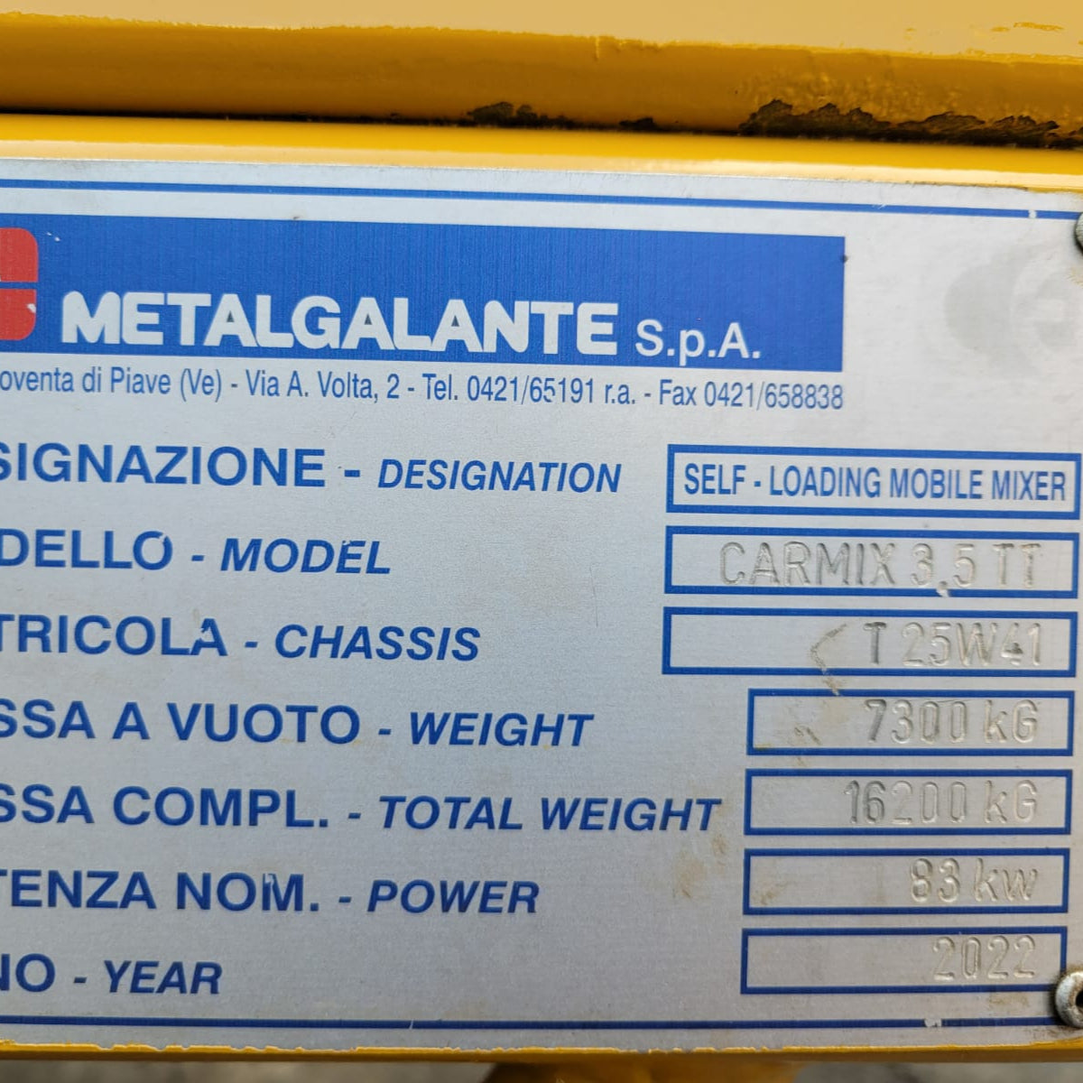 CARMIX 3.5 USADO (T25W41)